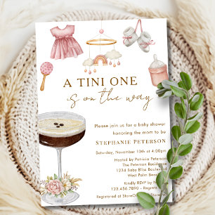 Invitación Una Tini en camino: Baby Shower de Martini Espress