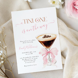 Invitación Una Tini One Está En Camino Coquette Baby Shower