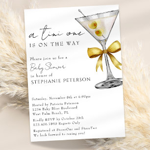 Invitación Una Tini One Minimal Chic Amarillo Martini Baby Sh