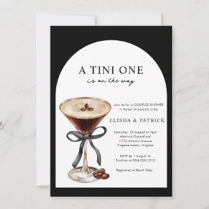 Invitación Una Tini Uno Está en Camino Foto Ducha de Parejas