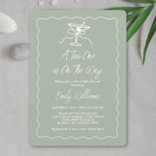 Invitación Una Tini Uno Está En Camino Martini Baby Shower