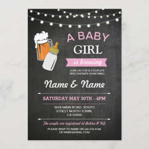 Invitación Una tiza rosada de las cervezas de la ducha de la