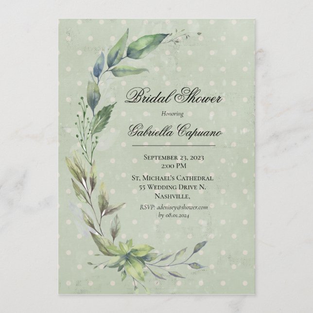 Invitación Una vegetación rústica y elegante deja una ducha d (Anverso)