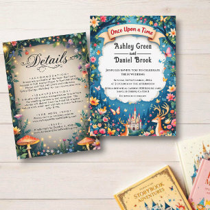 Invitación Una Vez, El Boda Fairytale Castle Woodland