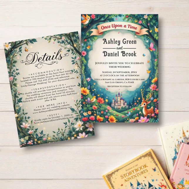 Invitación Una Vez, El Boda Fairytale Castle Woodland (Subido por el creador)