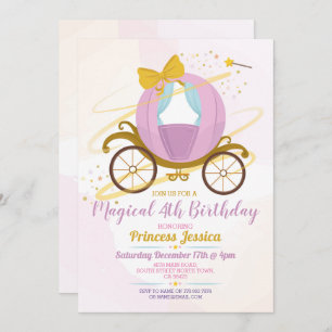 Invitación Una vez el transporte por cumpleaños de la princes