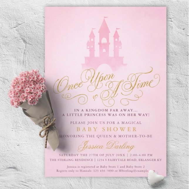 Invitación Una Vez, Fairytale Castle Chica Baby Shower (Subido por el creador)