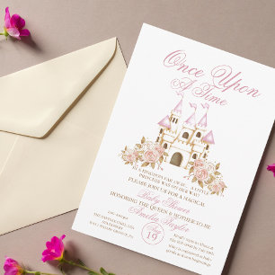 Invitación Una vez, la princesa, la niña ducha