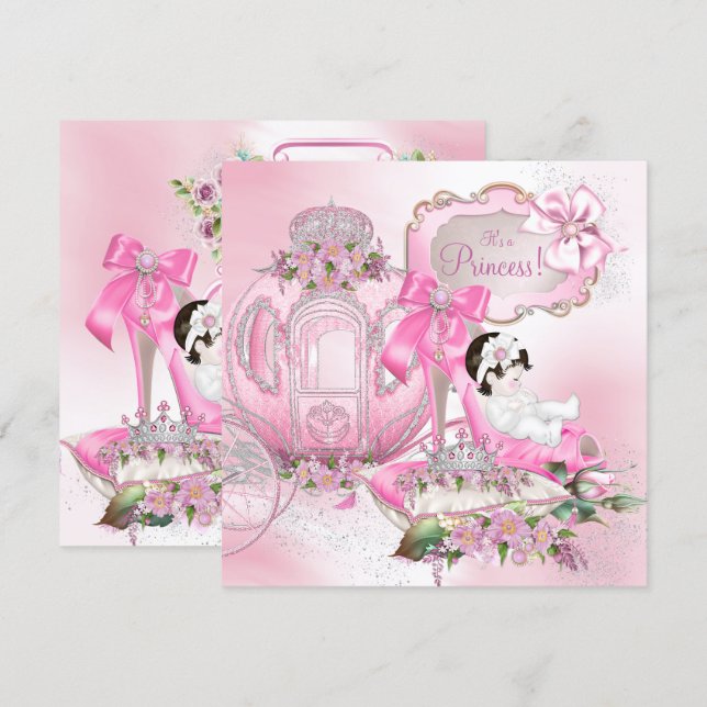 Invitación Una vez la Princesa Rosa Baby Shower