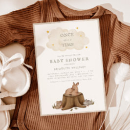 Invitación Una vez los animales de Woodland en Baby Shower