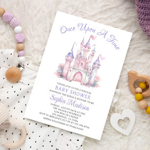 Invitación Una Vez, Un Castillo De Bebé Chica Ducha