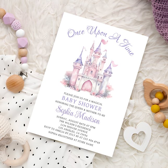 Invitación Una Vez, Un Castillo De Bebé Chica Ducha (Subido por el creador)