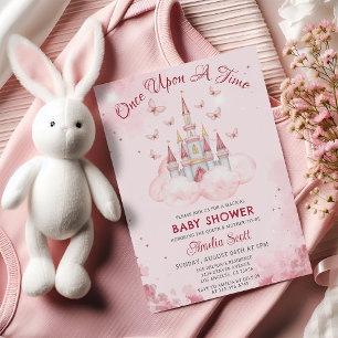 Invitación Una Vez, Un Castillo De Bebé Chica Ducha