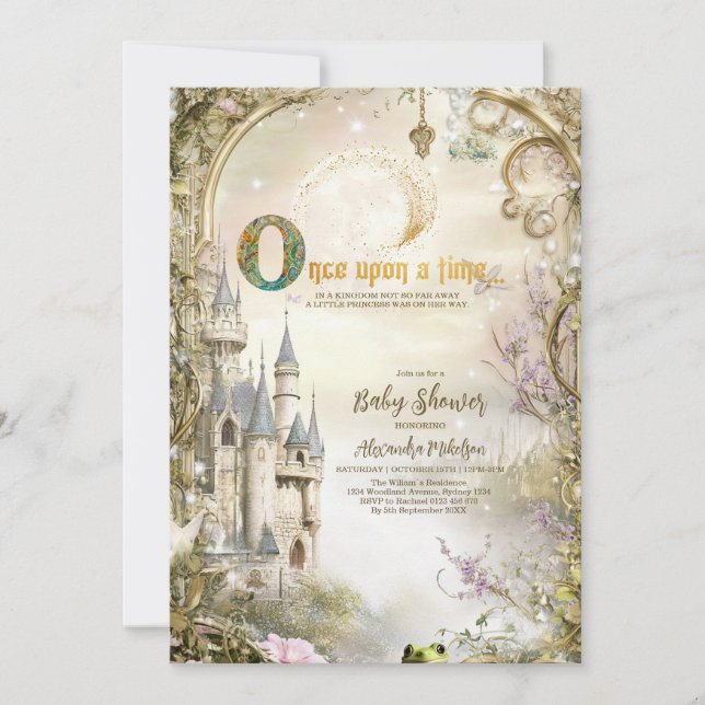 Invitación Una vez, un castillo de cuento de hadas (Anverso)