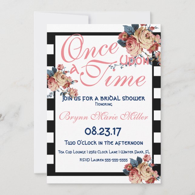 Invitación Una Vez Una Ducha Bridal Invitar (Anverso)