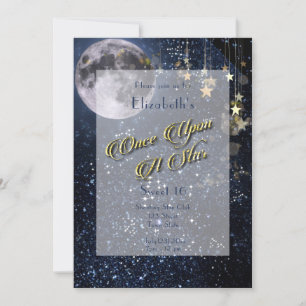 Invitación Una Vez Una Estrella Dulce 16 Full Moon Gold