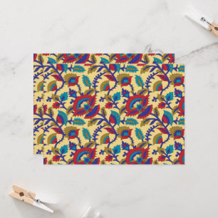 Invitación Una vibrante obra de arte textil con un rojo atrev