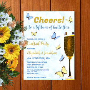 Invitación Una Vida De Fiesta De Cócteles Boda De Las Maripos