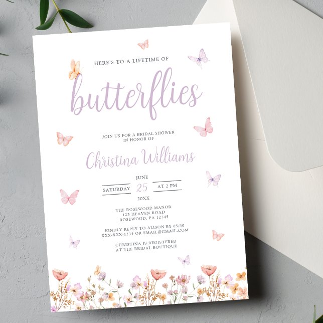 Invitación Una Vida De Mariposas Ducha De Novias (Subido por el creador)
