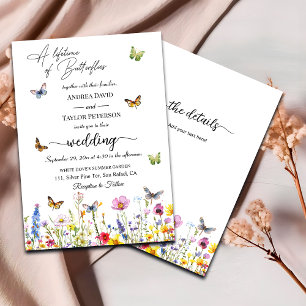 Invitación Una vida de mariposas en un solo Boda
