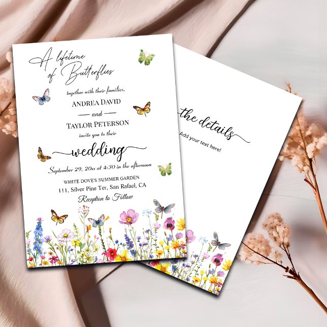 Invitación Una vida de mariposas en un solo Boda (Subido por el creador)
