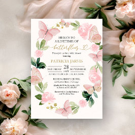 Invitación Una vida de mariposas invitando a duchas de novias