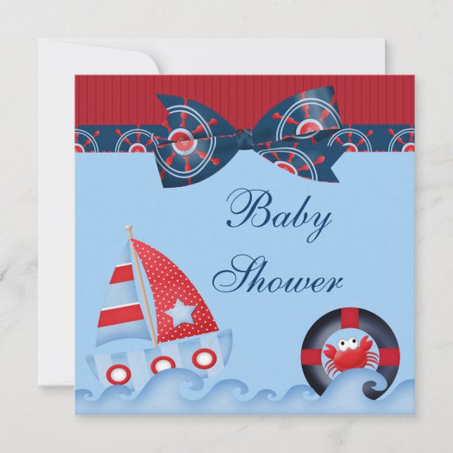 Invitación Una vida marina para niños en Baby Shower (Anverso)