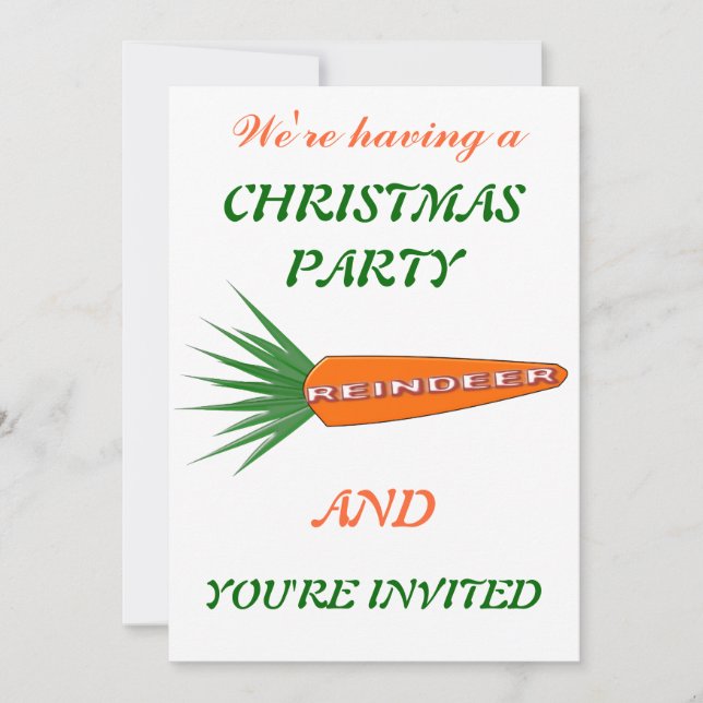 Invitación Una zanahoria para los Navidades Fiesta Personaliz (Anverso)
