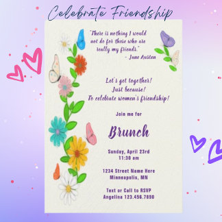 Invitación Unámonos para celebrar la amistad de las mujeres