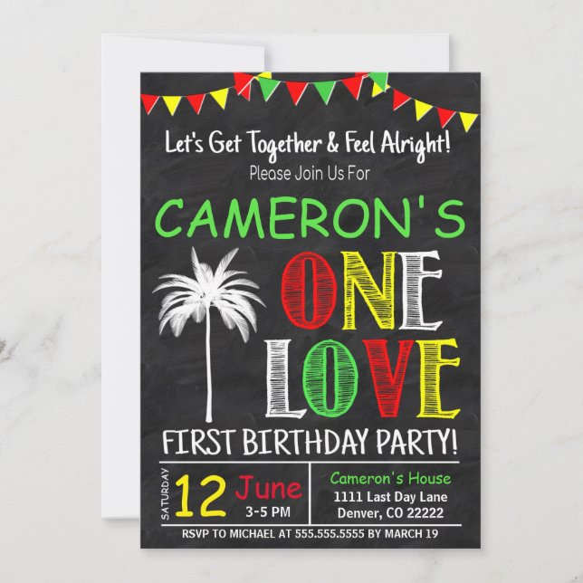 Invitación Unámonos, una fiesta de cumpleaños de amor (Anverso)