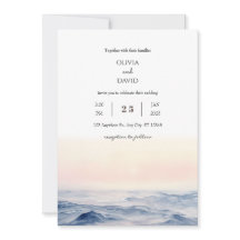 Unas gentiles olas rosadas en la boda de la playa 