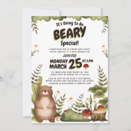 Invitación Unas hermosas Baby Shower de granos de madera.