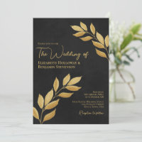Unas hojas de lujo elegante Moda Boda negro y oro