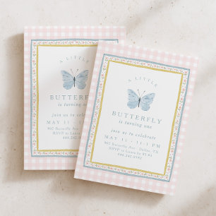 Invitación Unas niñas mariposa Cumpleaños caprichoso 1