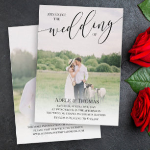 Invitación Únase a la Boda de doble cara de la fotografía de 