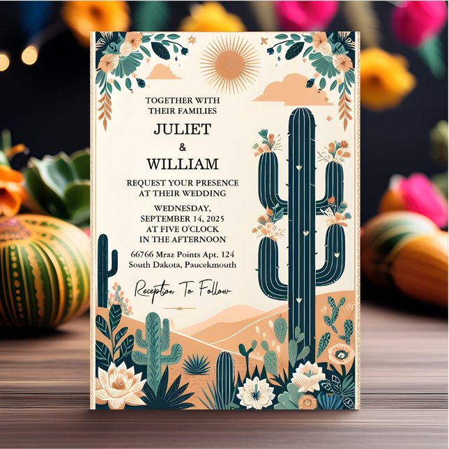 Invitación Únase a la elegante Boda floral mexicana Fiesta Ca (Subido por el creador)