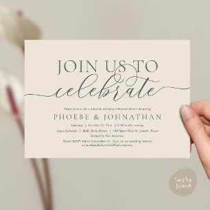 Invitación Únase a nosotros para celebrar, Cena de ensayo de 