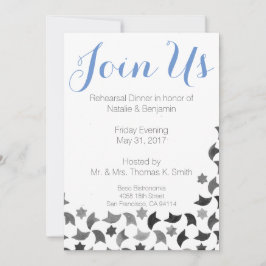 Invitación Únase a que nos la cena del ensayo invita al gris