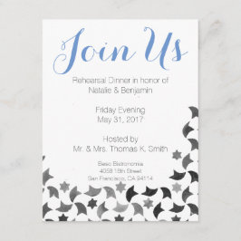 Invitación Únase a que nos la cena del ensayo invita al gris