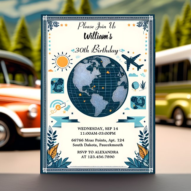 Invitación Únase a Travel Cabin Beach Destino 30 cumpleaños (Subido por el creador)