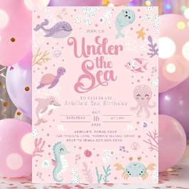 Invitación Under the Sea 3rd Birthday Invitation Chica Toddle