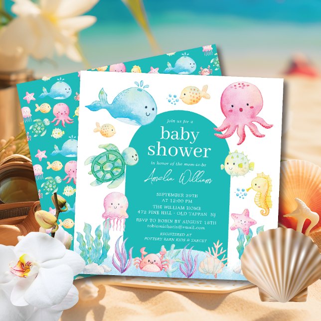 Invitación Under the Sea Adventure Baby Shower (Subido por el creador)