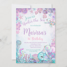 Invitación Under the Sea Animals Birthday Invitation