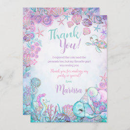 Invitación Under the Sea Animals Thank You Cards