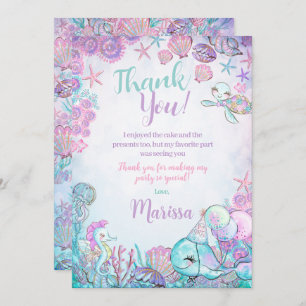 Invitación Under the Sea Animals Thank You Cards