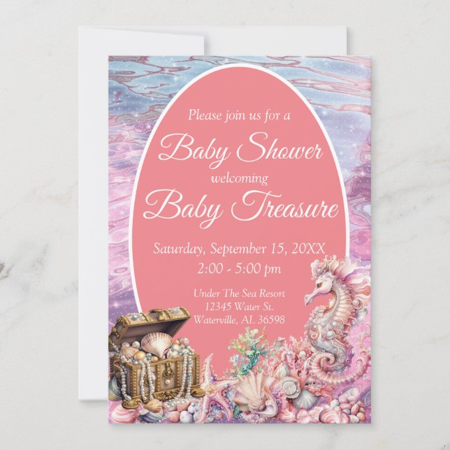 Invitación Under the Sea Baby Shower (Anverso)