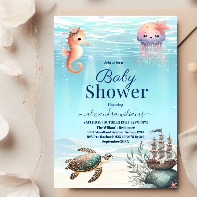 Invitación Under the Sea Baby Shower (Subido por el creador)