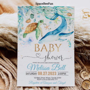 Invitación Under the Sea Baby Shower Invitation Boy Ocean