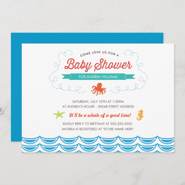 Invitación Under the Sea Baby Shower Invite (Anverso / Reverso)