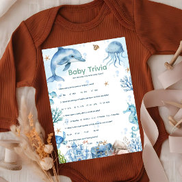 Invitación Under the sea Baby trivia Baby shower game Card